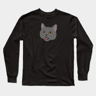 Grey British Shorthair Cat Long Sleeve T-Shirt